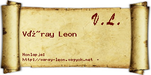 Váray Leon névjegykártya